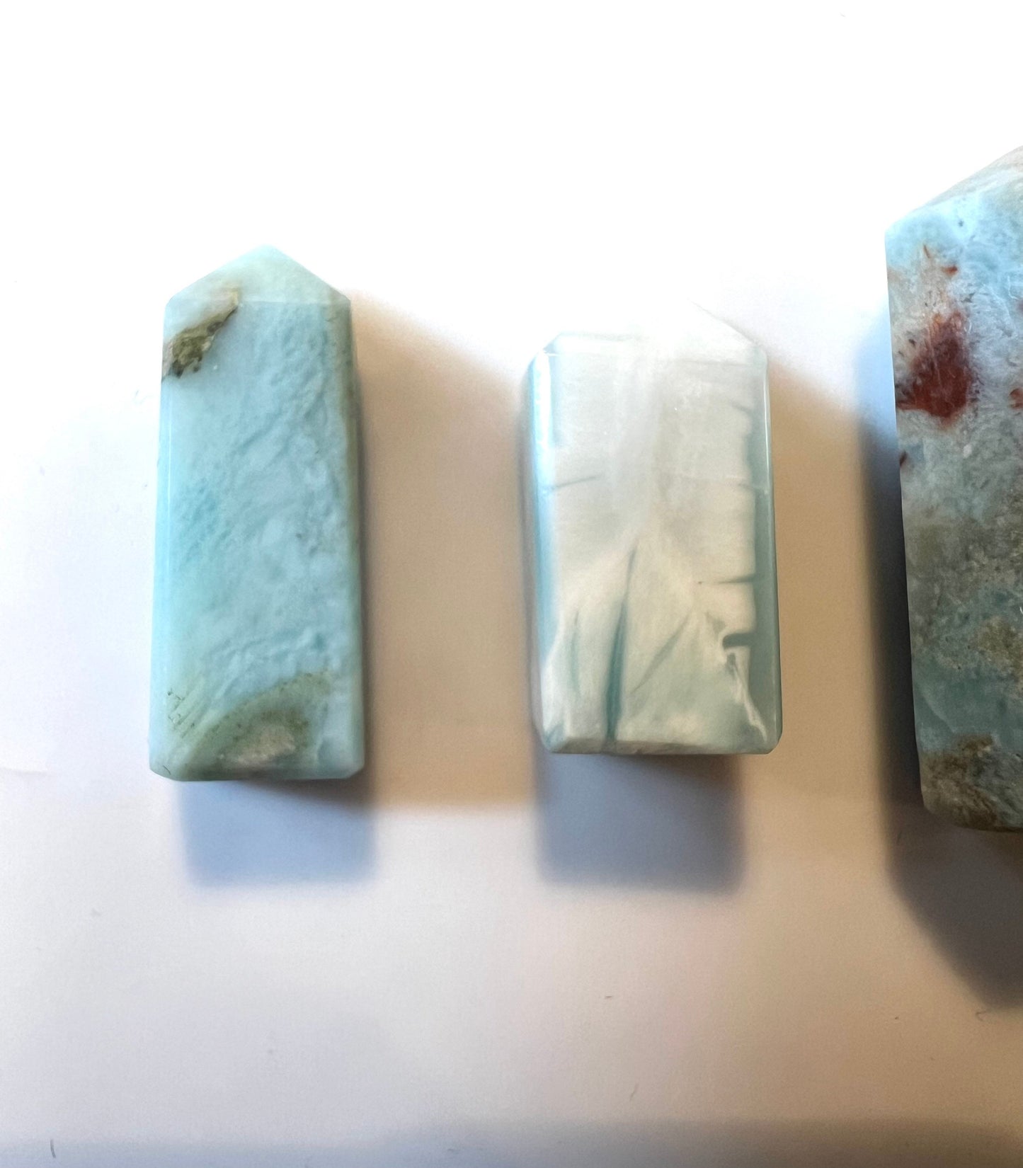 Larimar Natural Stone Mini Obelisks