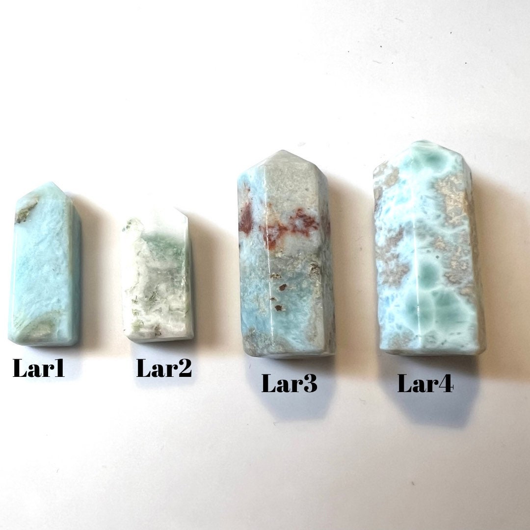 Larimar Natural Stone Mini Obelisks