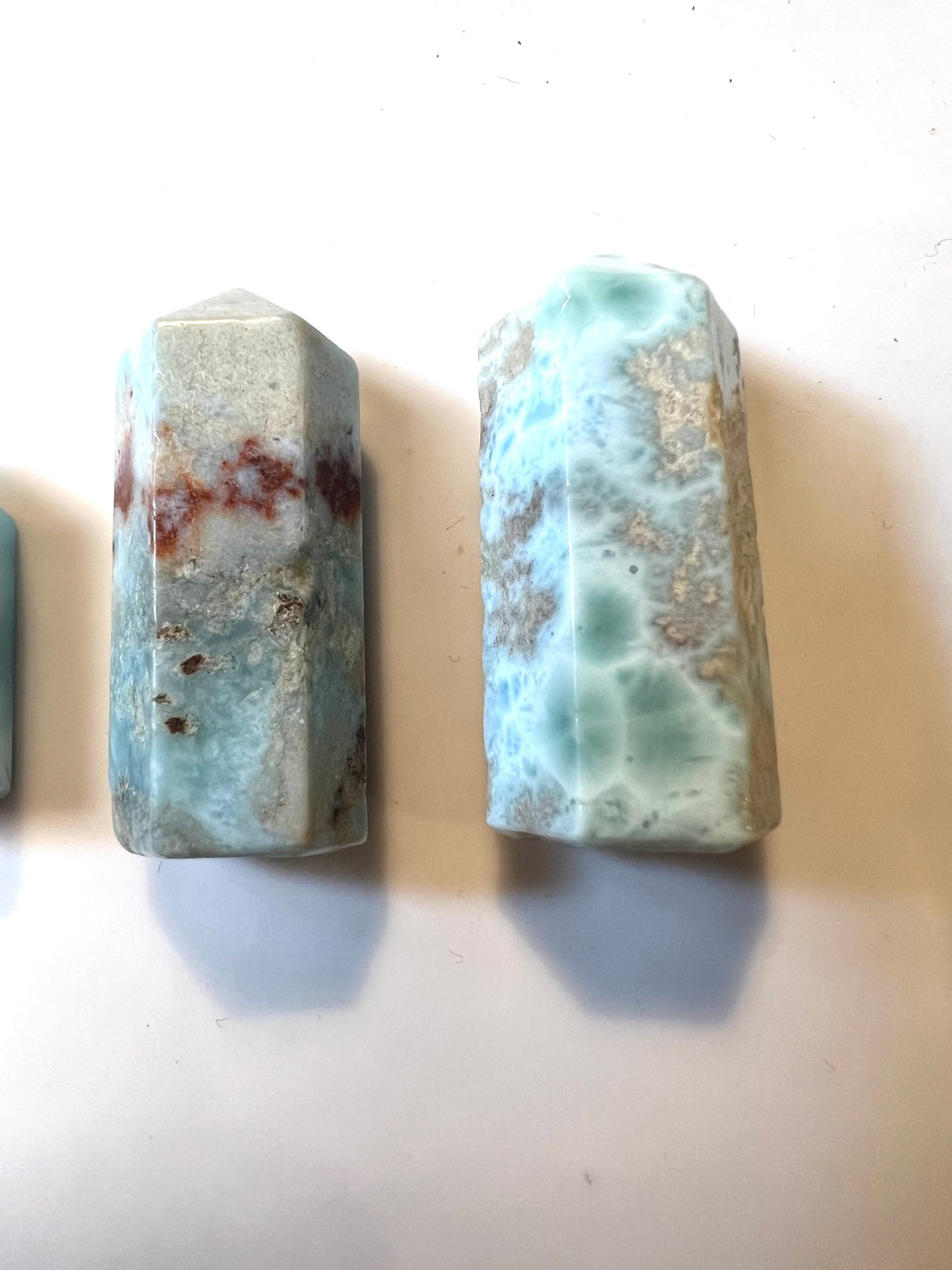 Larimar Natural Stone Mini Obelisks