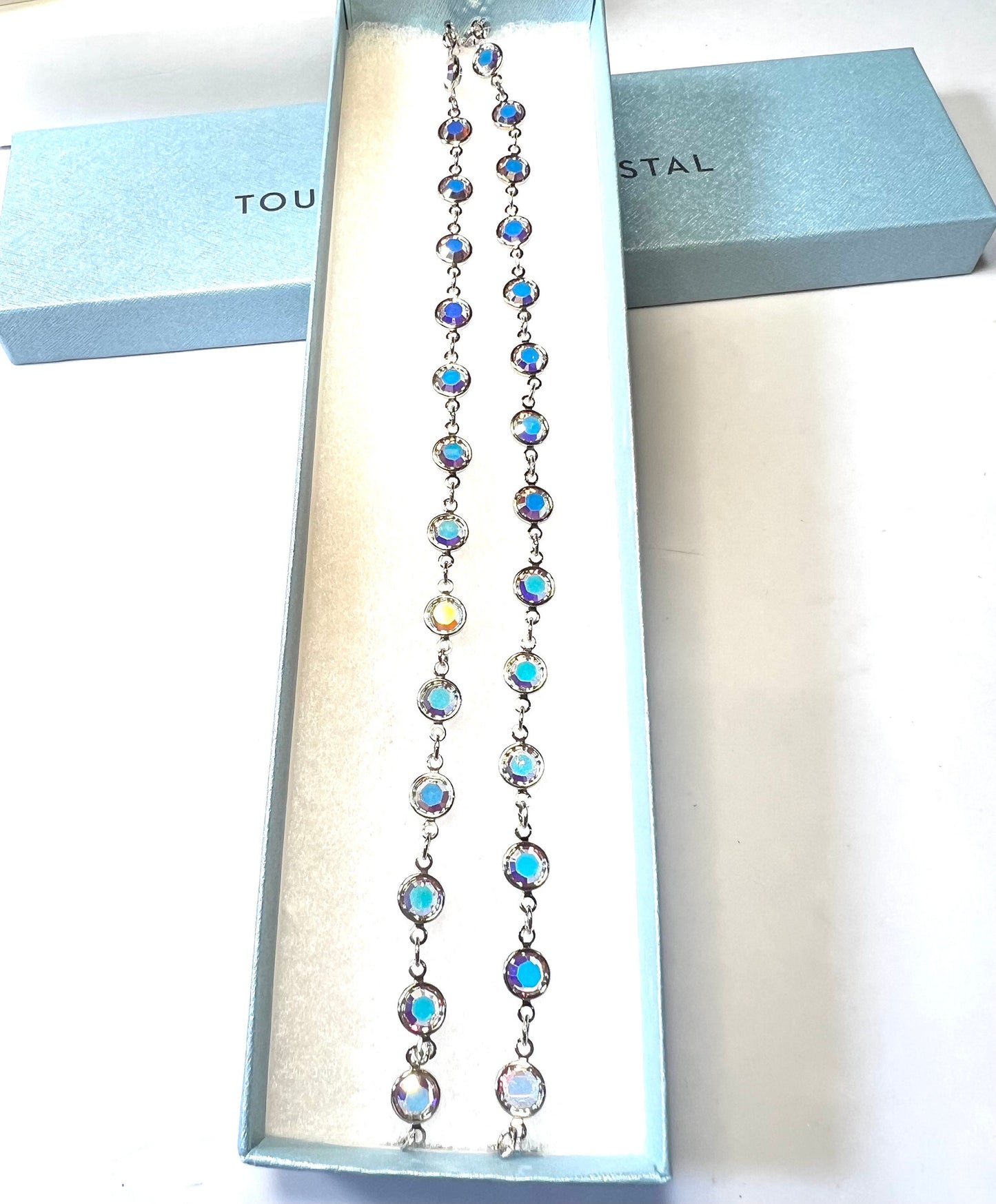 Swarovski Aura Crystal Necklace with Beautiful Rhodium Finish