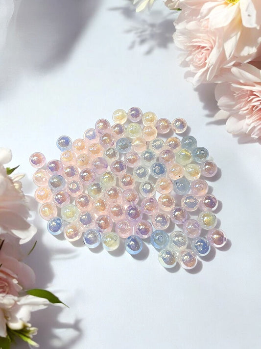 Pale Pearly Resin Beads Size 10mm (Lot of 10)| DIY| Hobbies| Crafts| Craft Items| Beading| Hand-Made|Collectibles