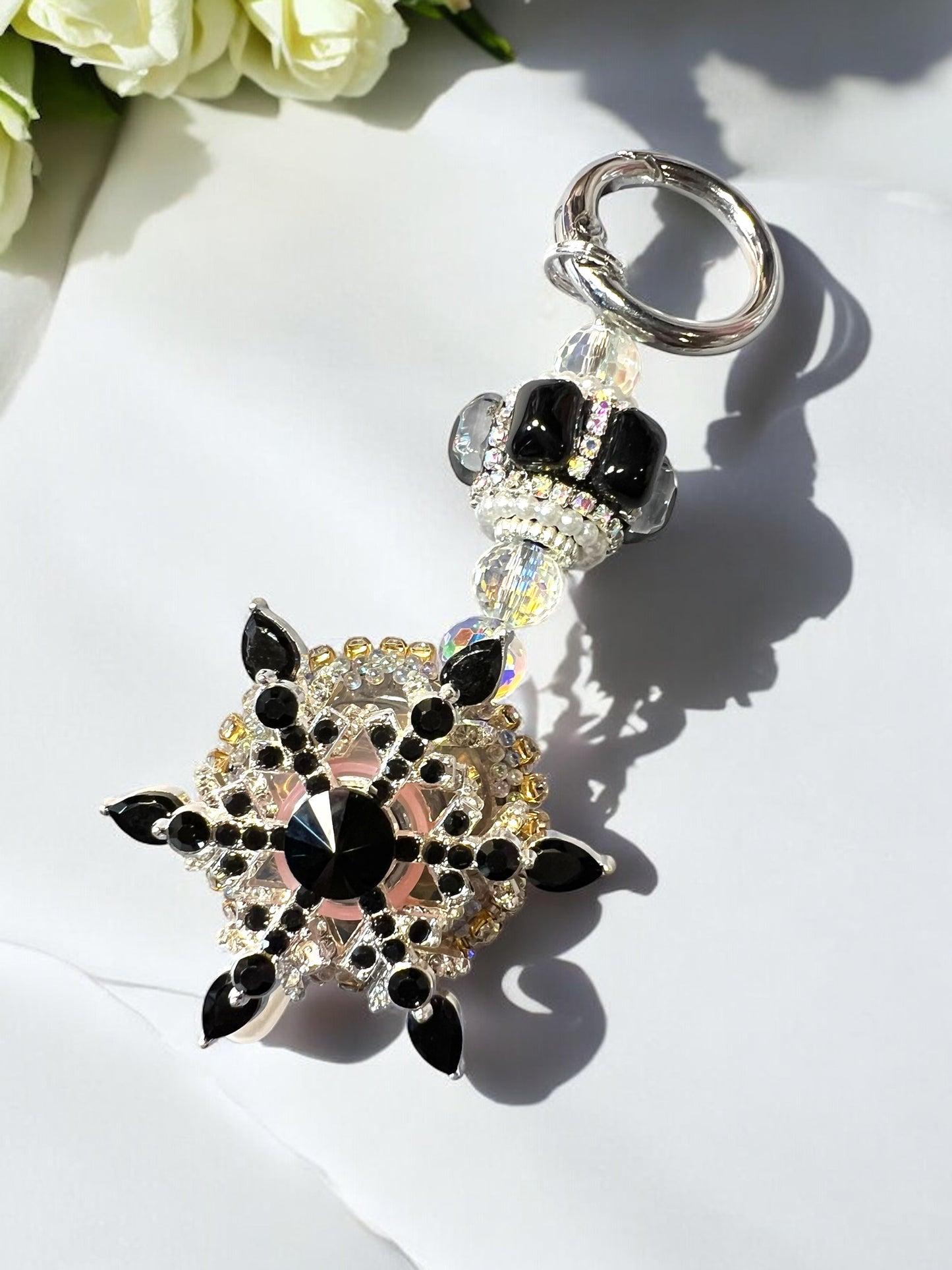 SPINNER Bling Handmade Acrylic Charm w/Ring