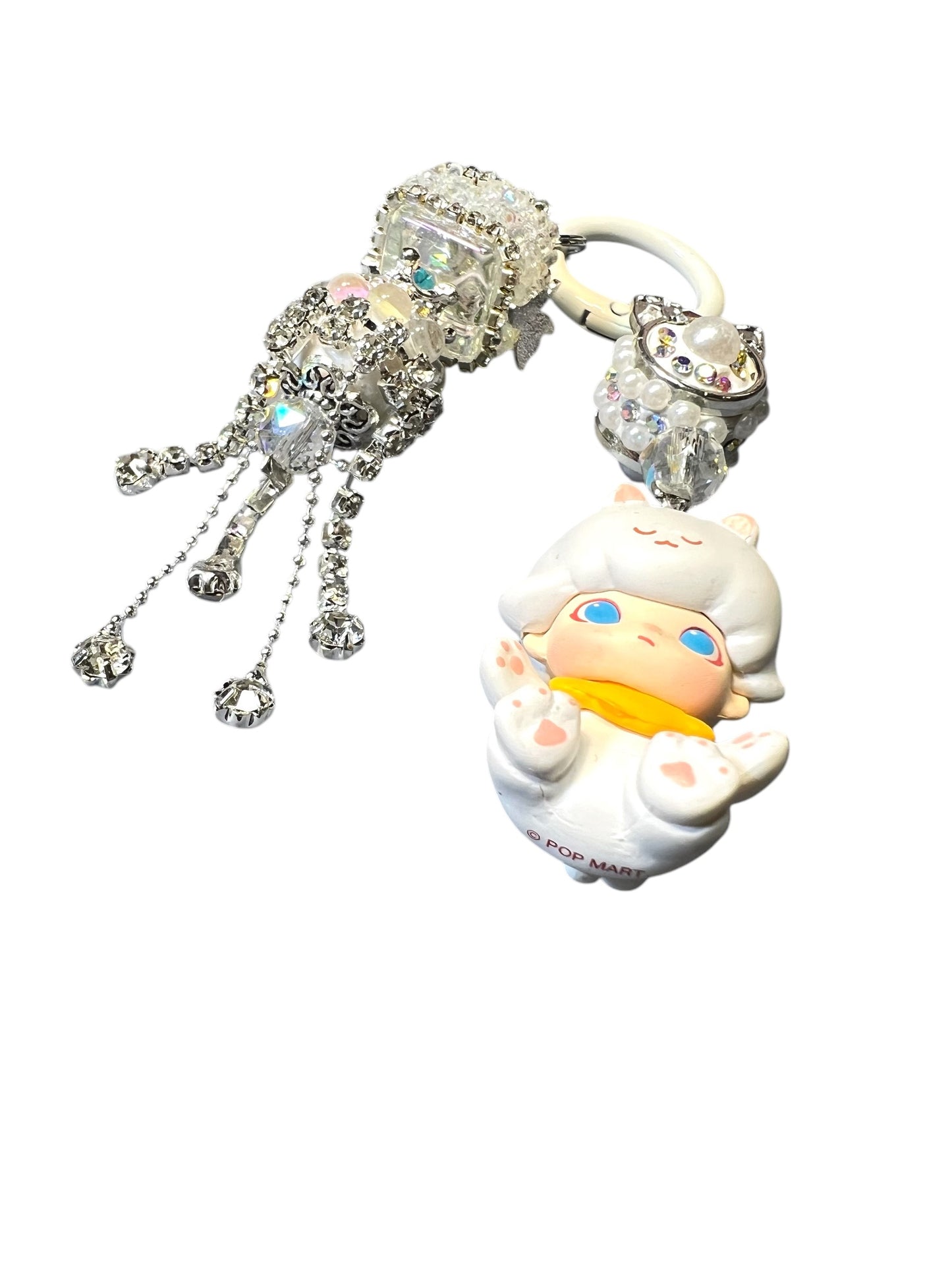 Handmade Phone Charm-Acrylic, Glass, and Metal with Collectible Character Charm