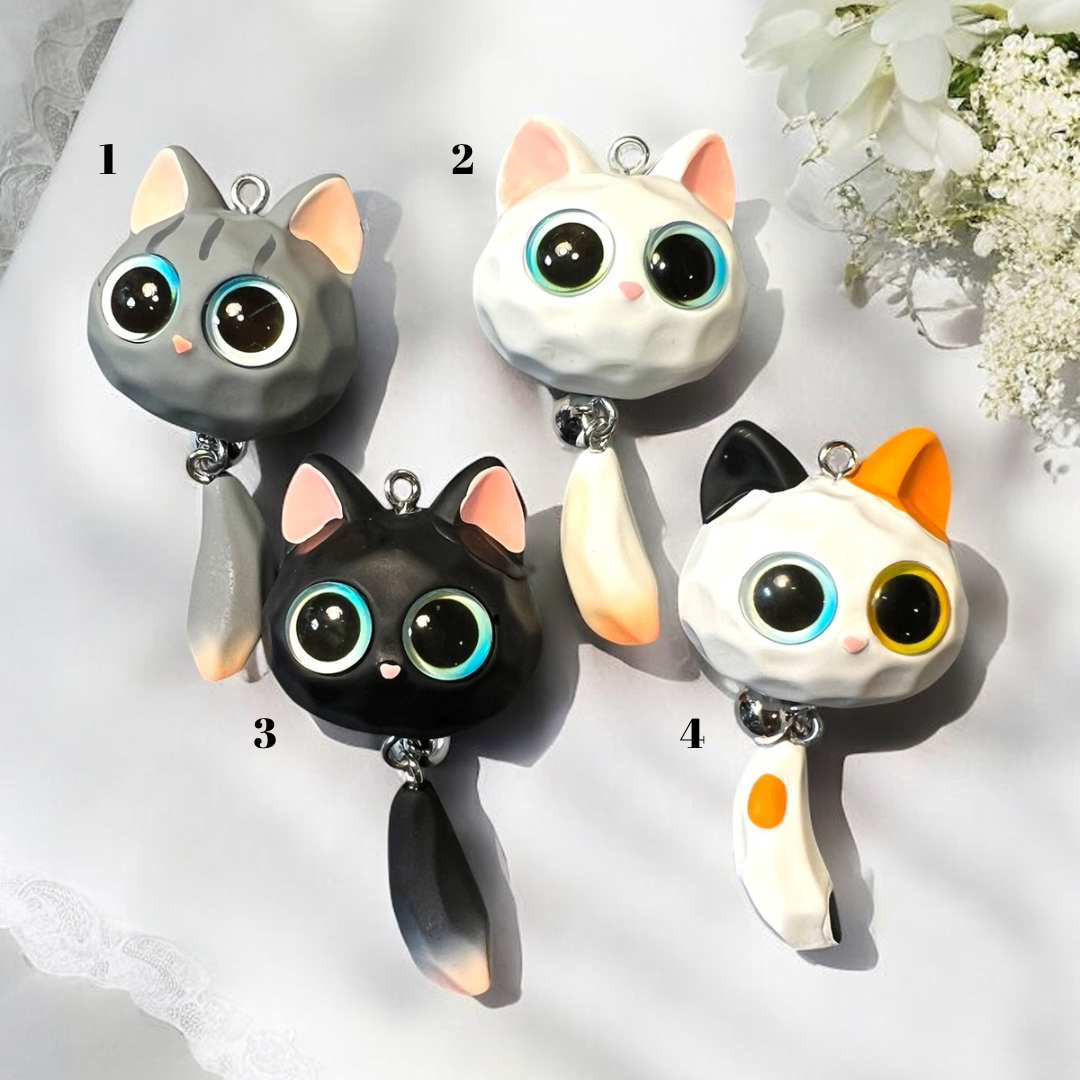 Cat Head with Dangle Tail Resin Figurine