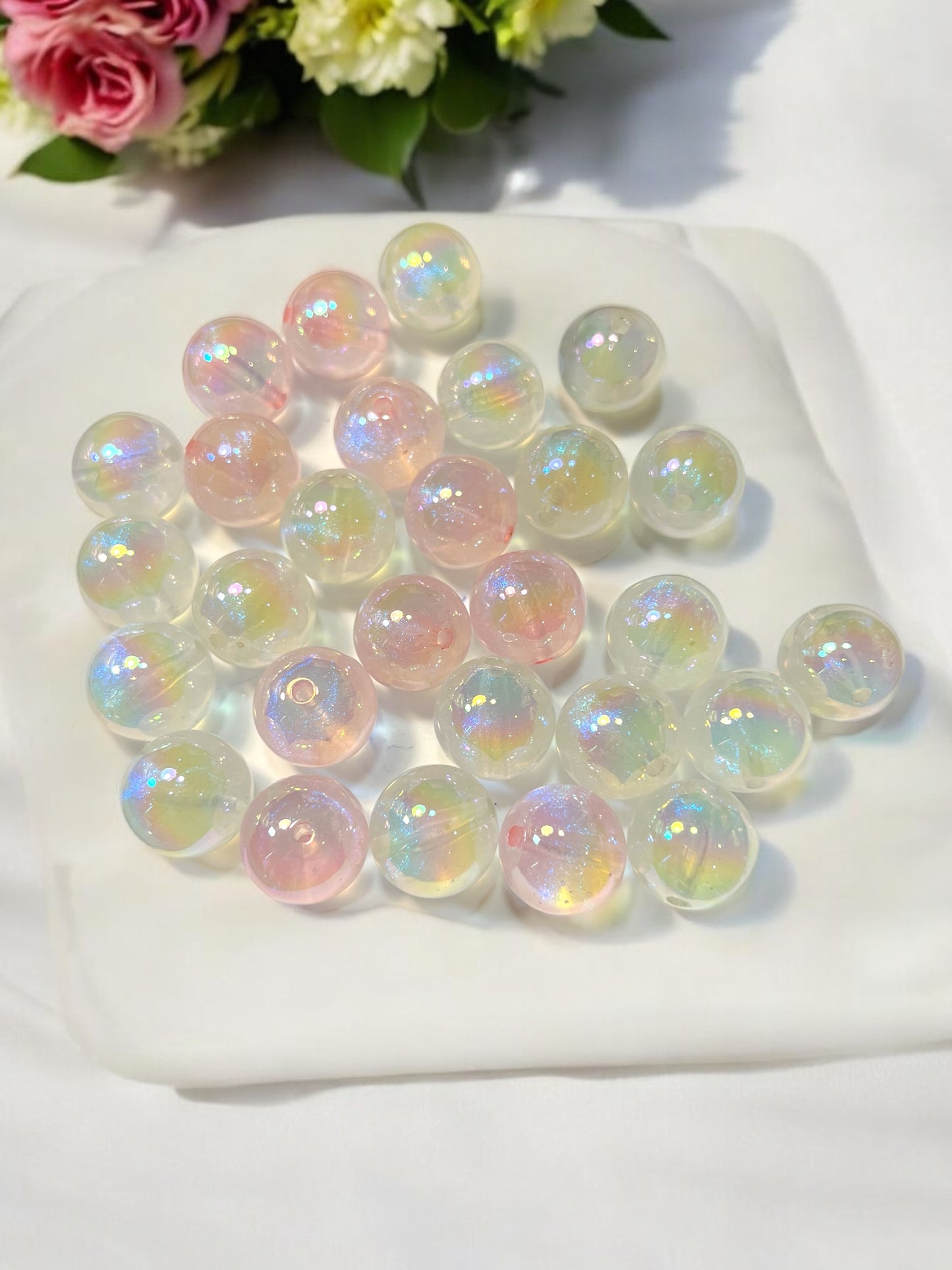 Pale Aura Beads Size 20mm (Lot of 6)| DIY| Hobbies| Crafts| Craft Items| Beading| Hand-Made|Collectibles