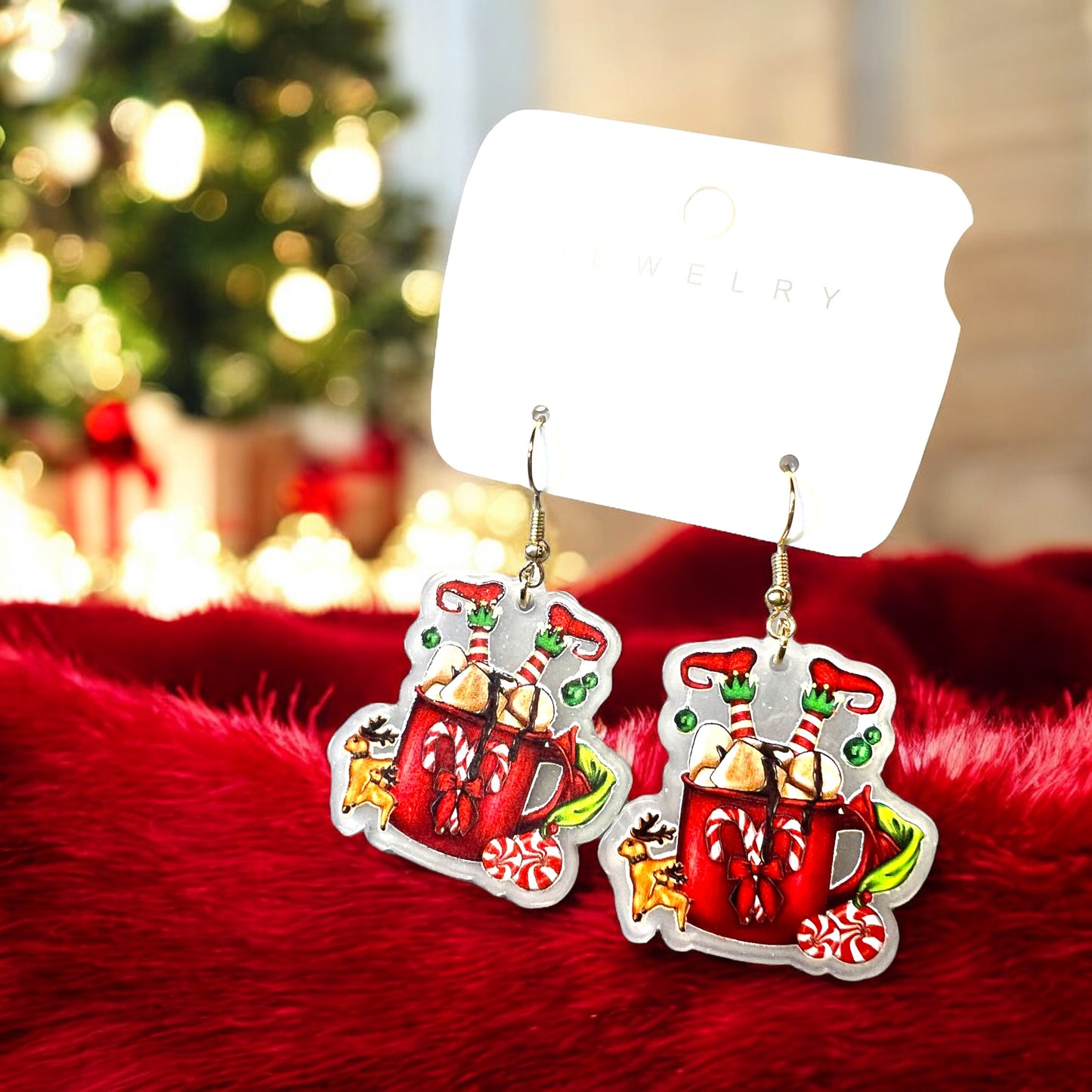 Christmas Cocoa Acrylic Earrings