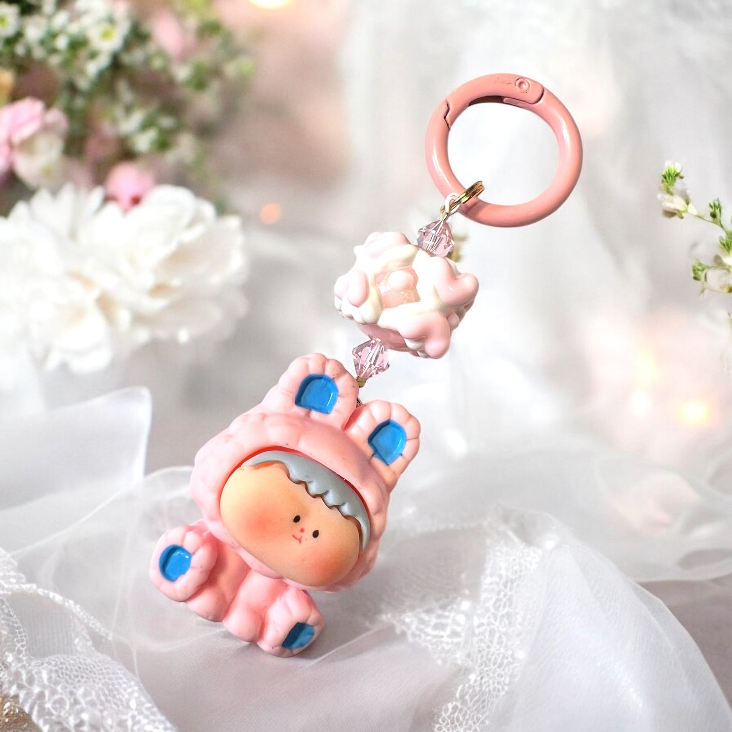 Handmade Acrylic with Collectible Character Charm Key Ring