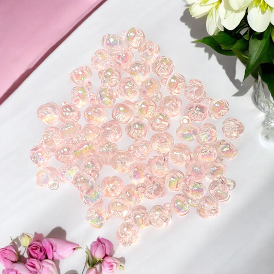 Pale Pastel Pink Flower Pendants  (Lot of 10)| DIY| Hobbies| Crafts| Craft Items| Beading| Hand-Made|Collectibles