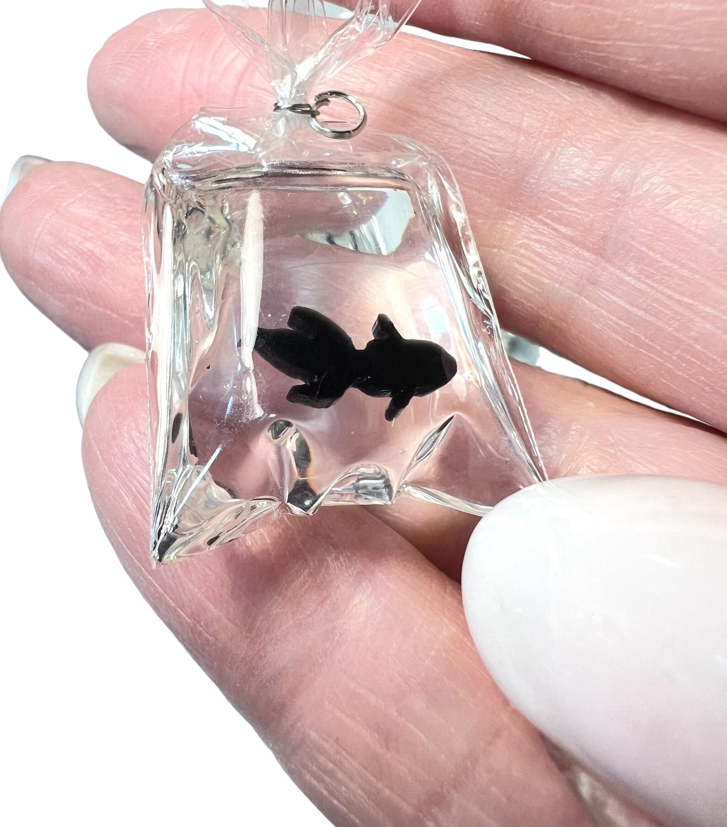 Goldfish in bag resin charm (Lot of 2)