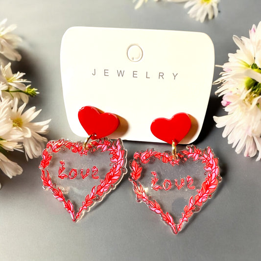 Valentine LOVE  Acrylic Earrings