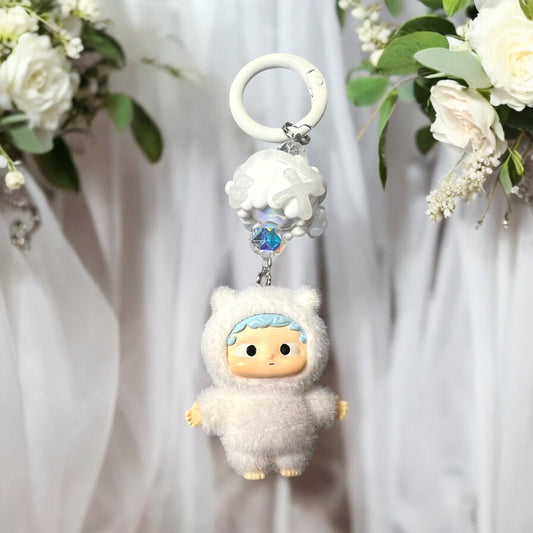 Handmade Acrylic key ring with Collectible Character Bead Key Ring