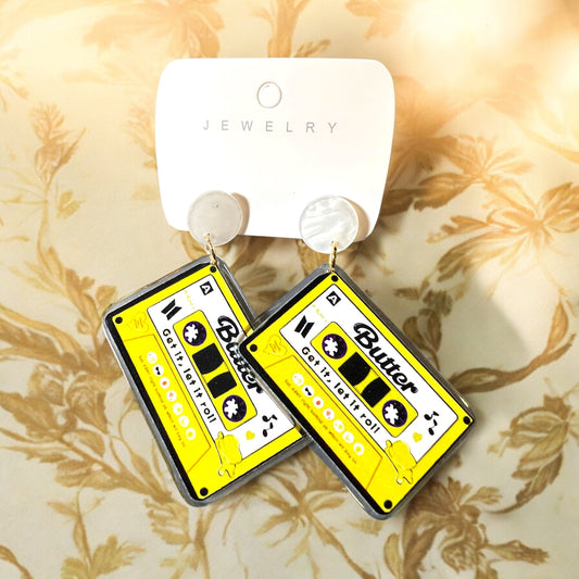 Retro Cassette Tape Acrylic Earrings