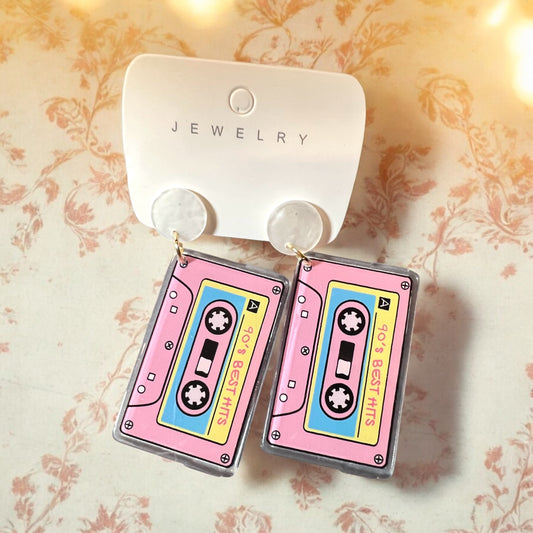 Retro Cassette Tape Acrylic Earrings