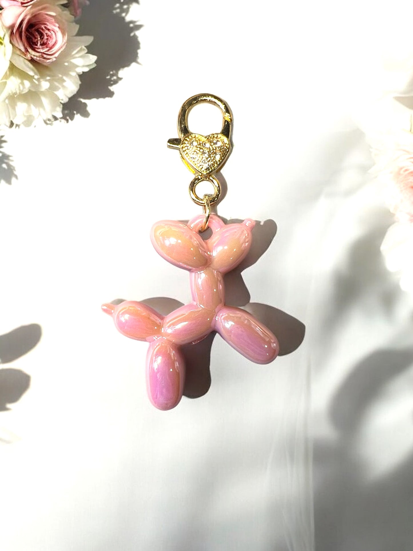 Mardi Gras Pearly Balloon Dog Pendants Large| DIY| Hobbies| Crafts| Craft Items| Beading| Hand-Made|Collectibles