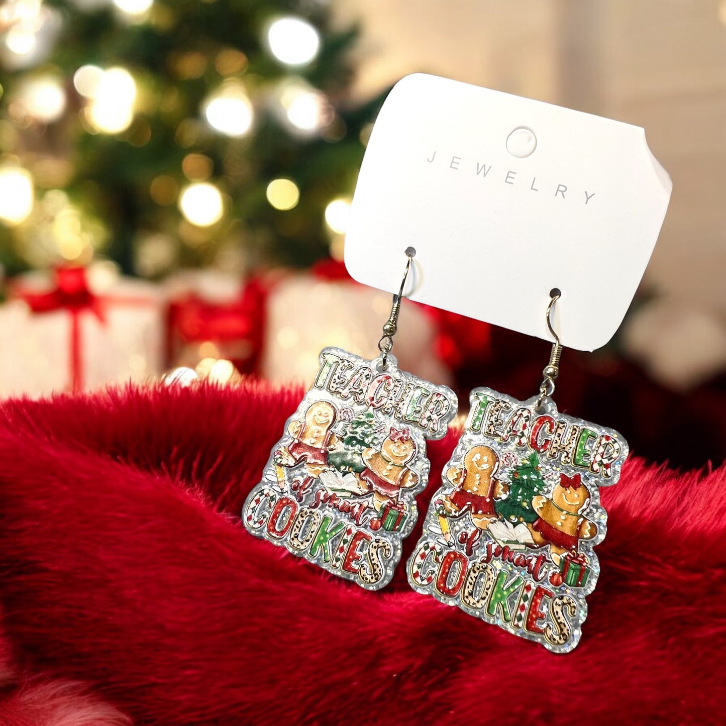 Christmas Teacher Acrylic Earrings