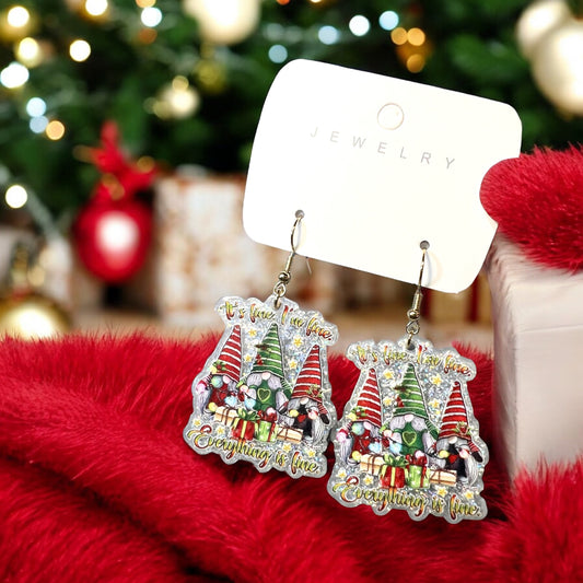 Christmas “Everything is Fine” Acrylic Earrings