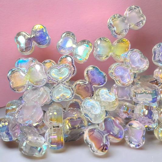 Acrylic Clear Aura Bow Beads (Lot of 5)| DIY| Hobbies| Crafts| Craft Items| Beading