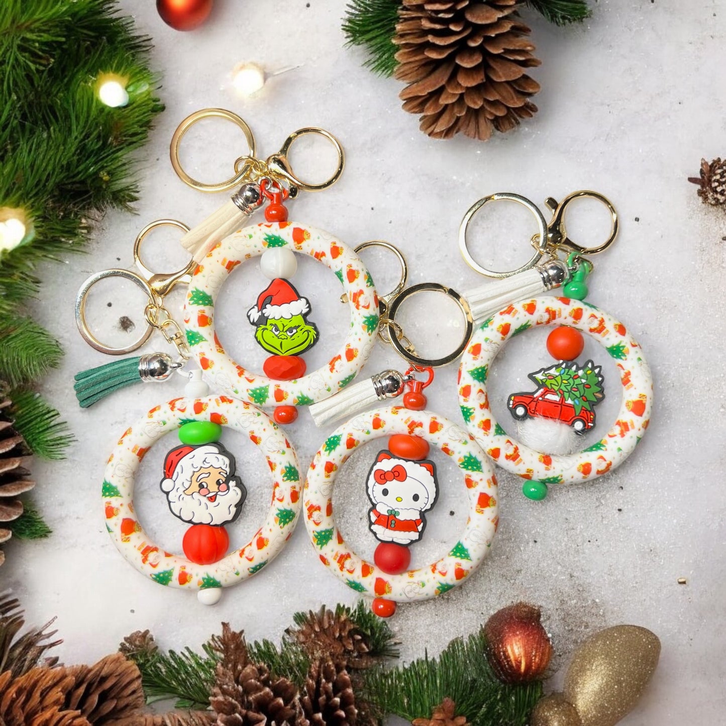 Silicone Christmas Focal Key Rings