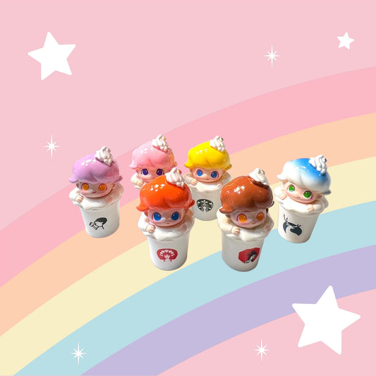 3D Resin Pop Mart inspired Dolls in cups