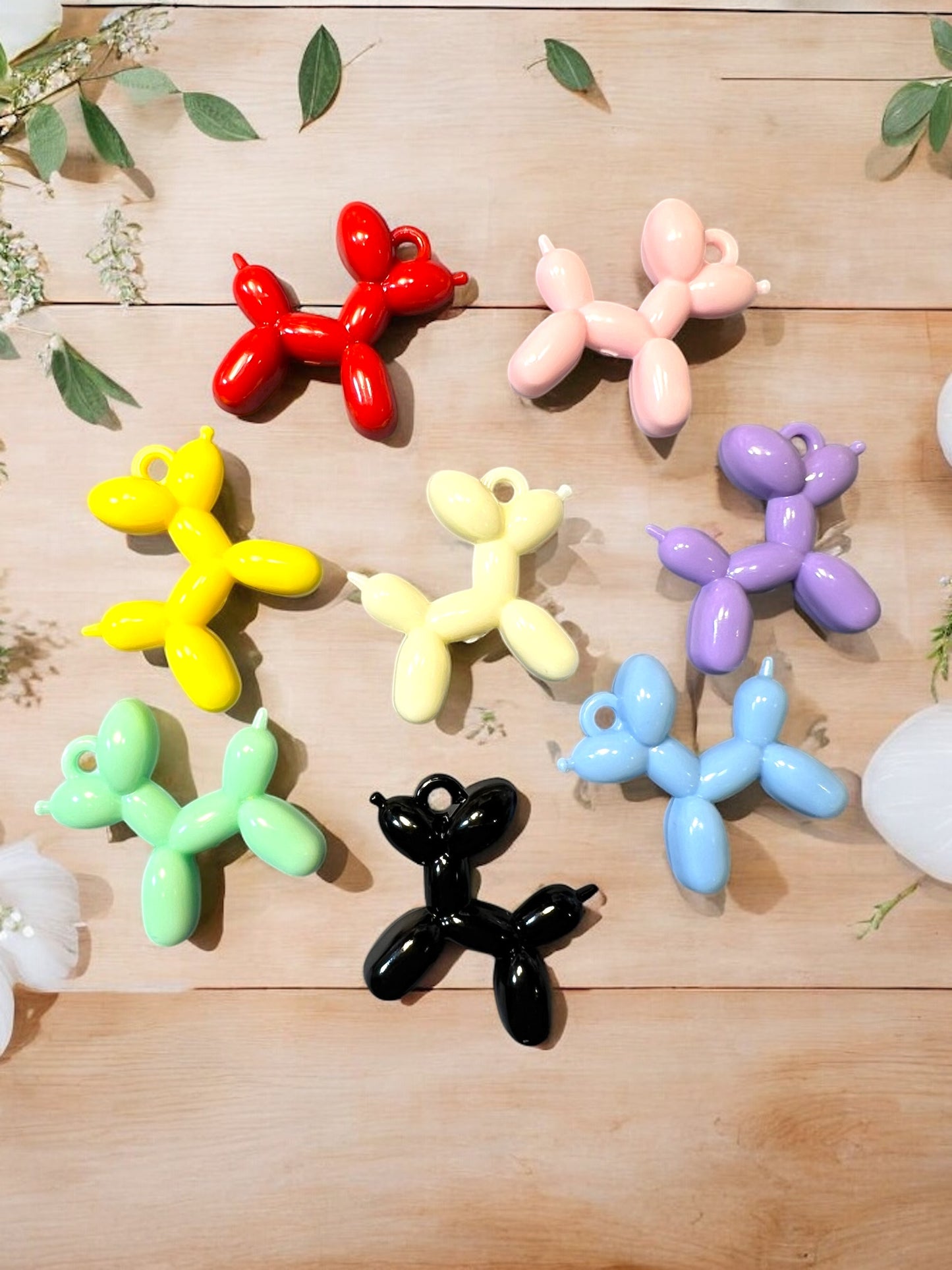 Mardi Gras Opaque Balloon Dog Pendants Large| DIY| Hobbies| Crafts| Craft Items| Beading| Hand-Made|Collectibles