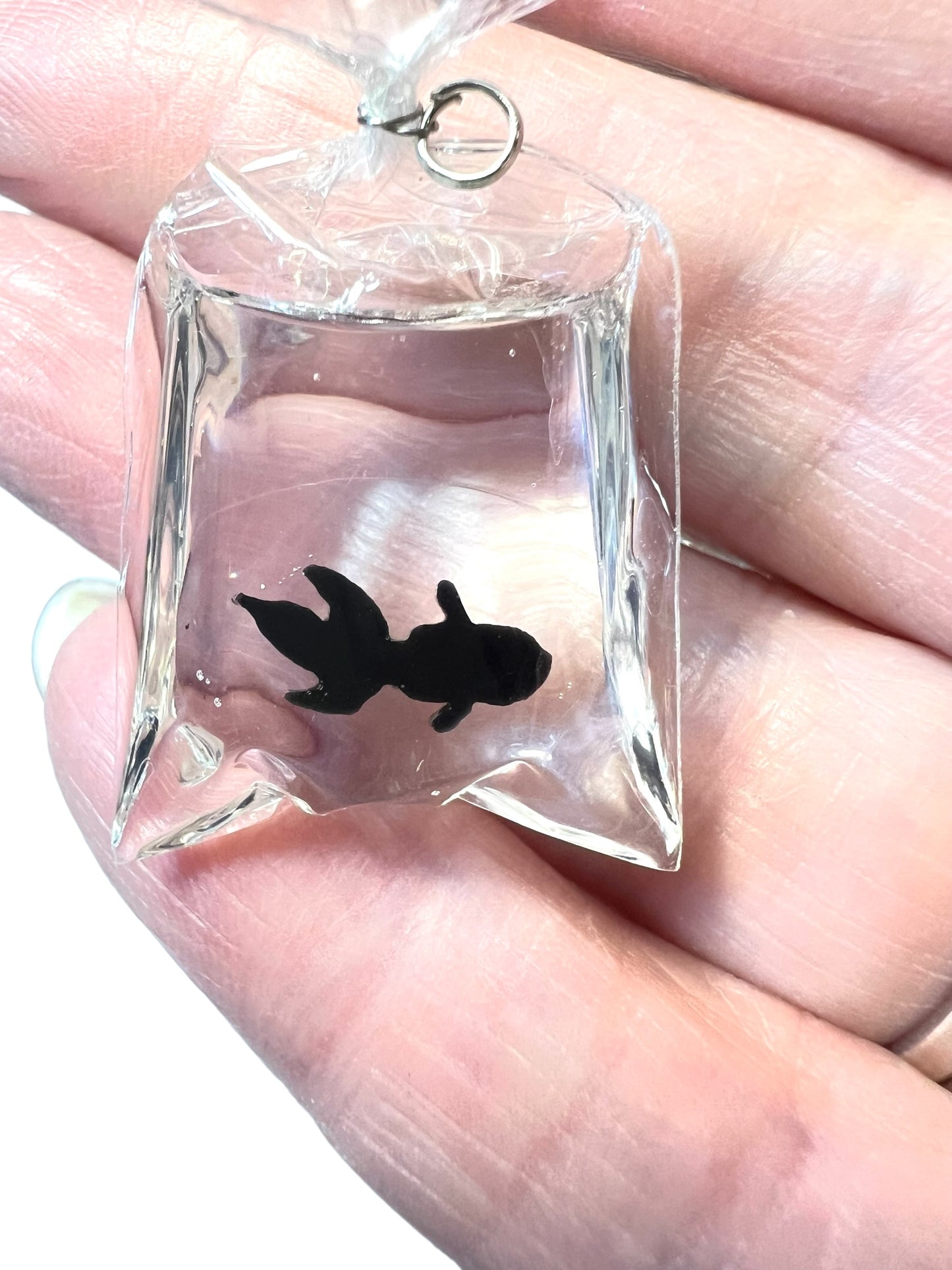 Goldfish in bag resin charm (Lot of 2)