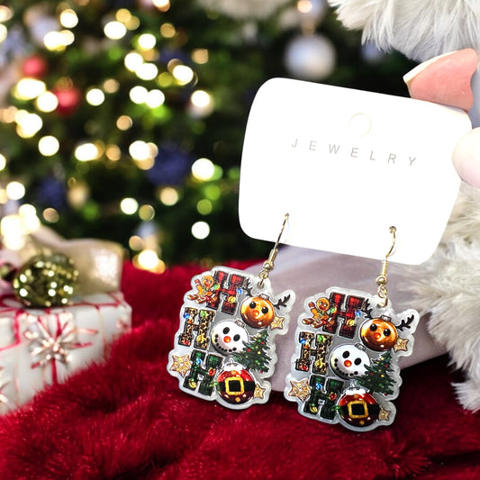 Christmas Ho Ho Ho Acrylic Earrings