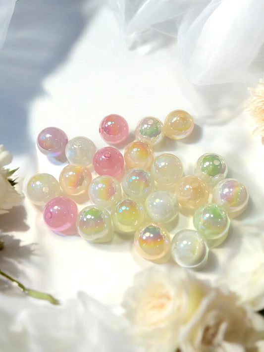 Pale Aura Beads Size 17mm (Lot of 10)| DIY| Hobbies| Crafts| Craft Items| Beading| Hand-Made|Collectibles