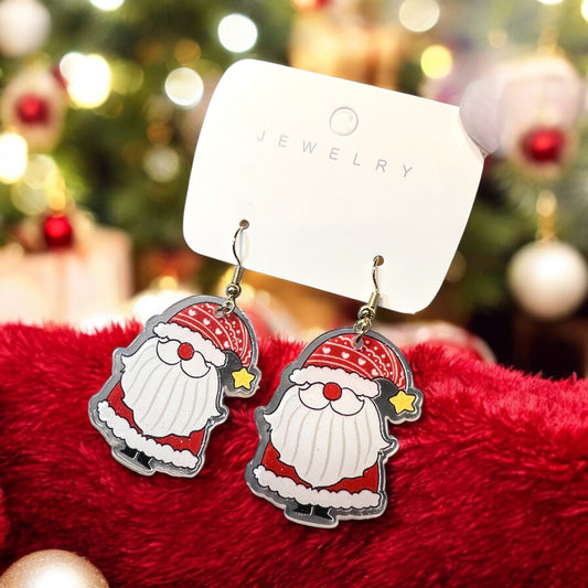 Christmas Cute Santa Acrylic Earrings