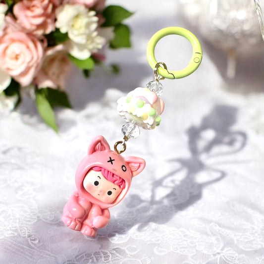 Handmade Acrylic with Collectible Character Charm Key Ring/Phone Charm