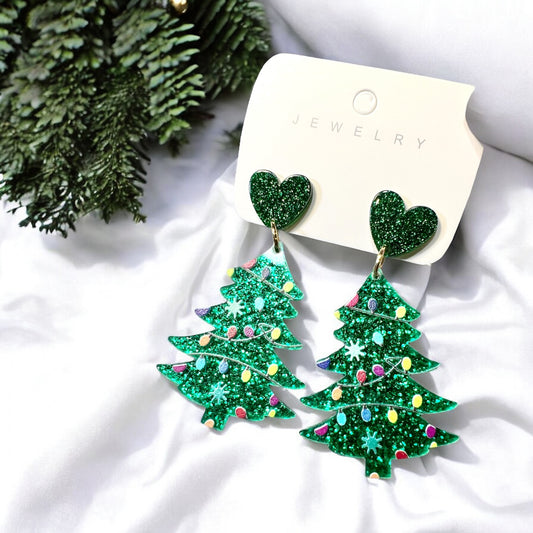 Classic Christmas Tree Acrylic Earrings