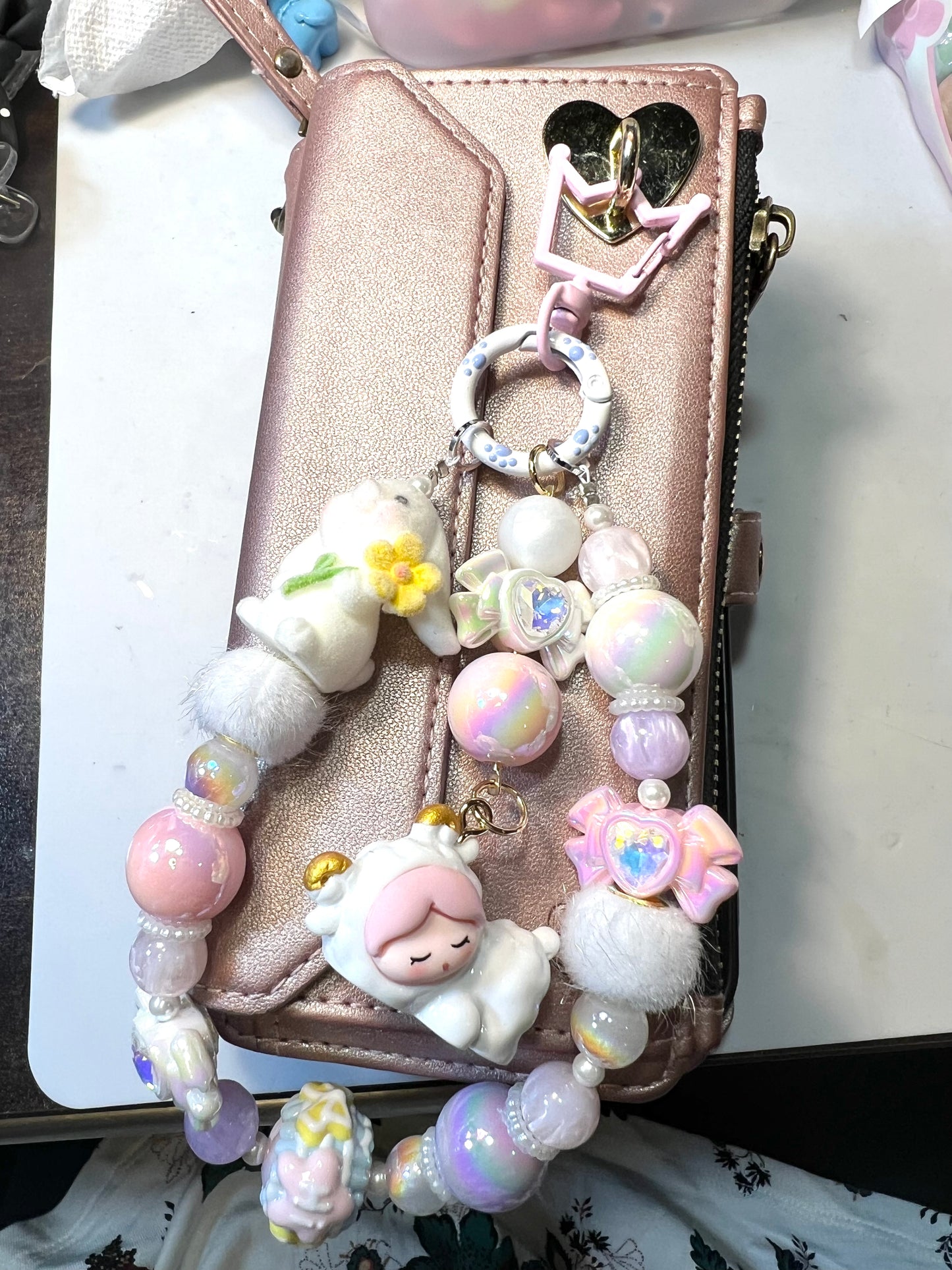 Handmade Acrylic Bead Phone Wristlet