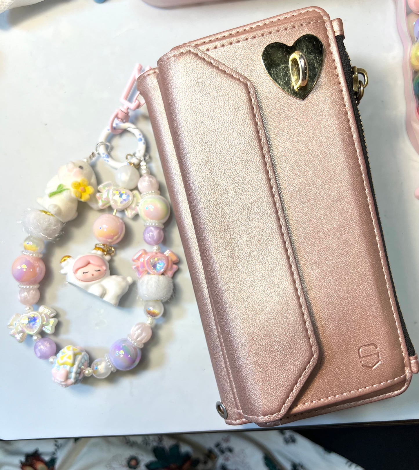 Handmade Acrylic Bead Phone Wristlet