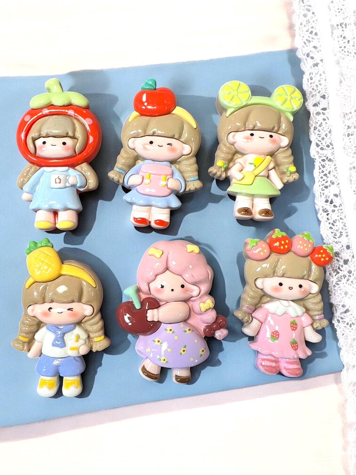 Resin Flat-back (Lot of 2) Large Doll charms For DIY Projects