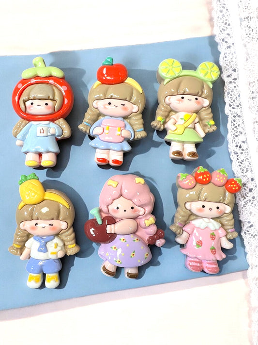 Resin Flat-back (Lot of 2) Large Doll charms For DIY Projects
