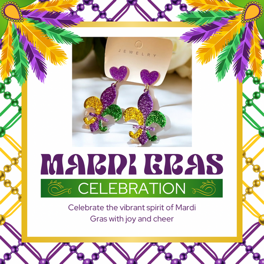 Mardi Gras 2025 Acrylic Earrings