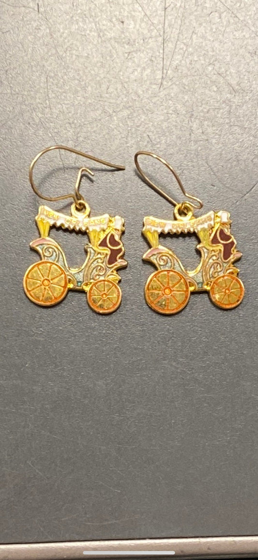 Beautiful vintage, New Orleans charm earrings