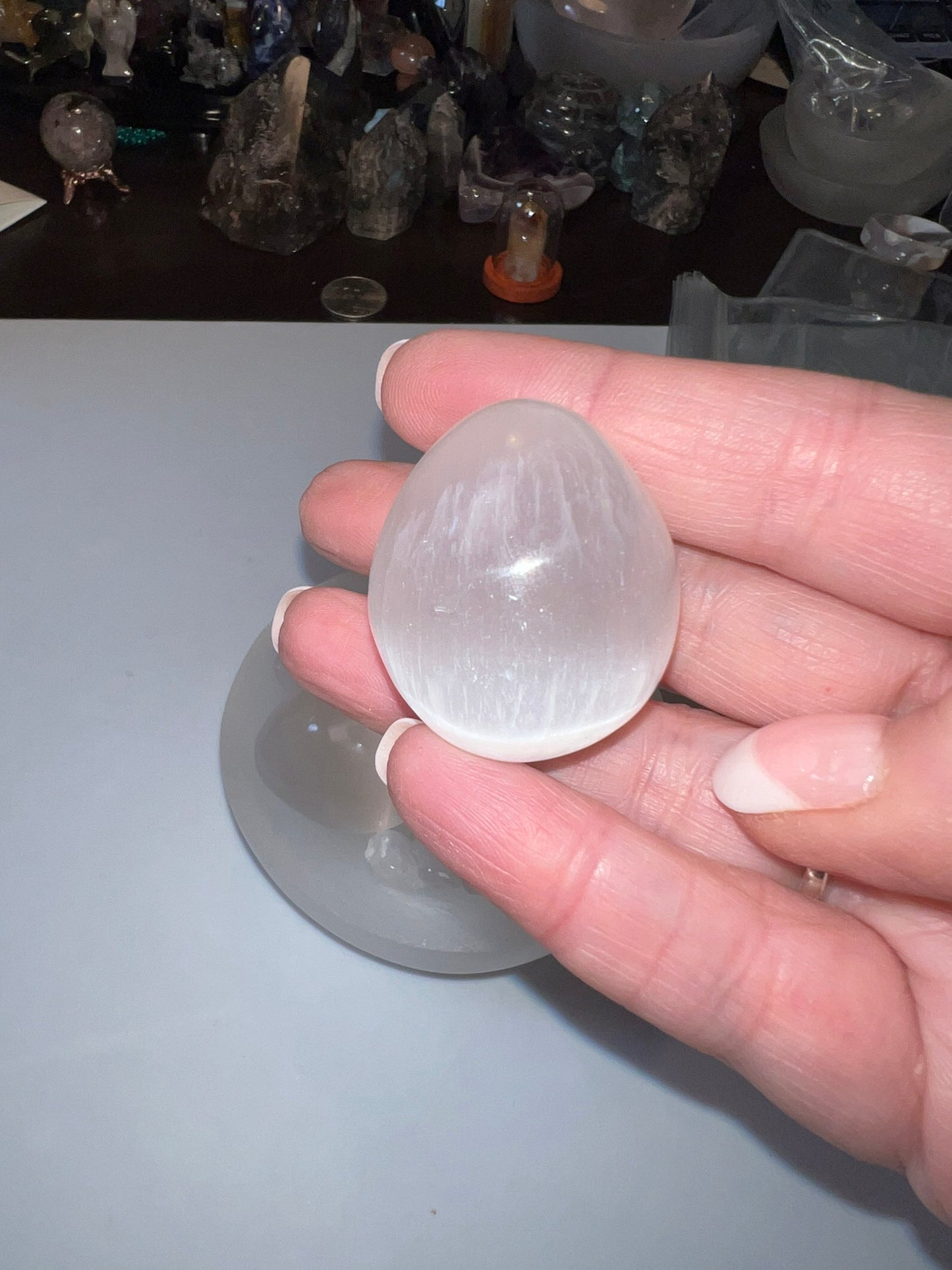 Selenite Charging Egg Natural Stone carvings