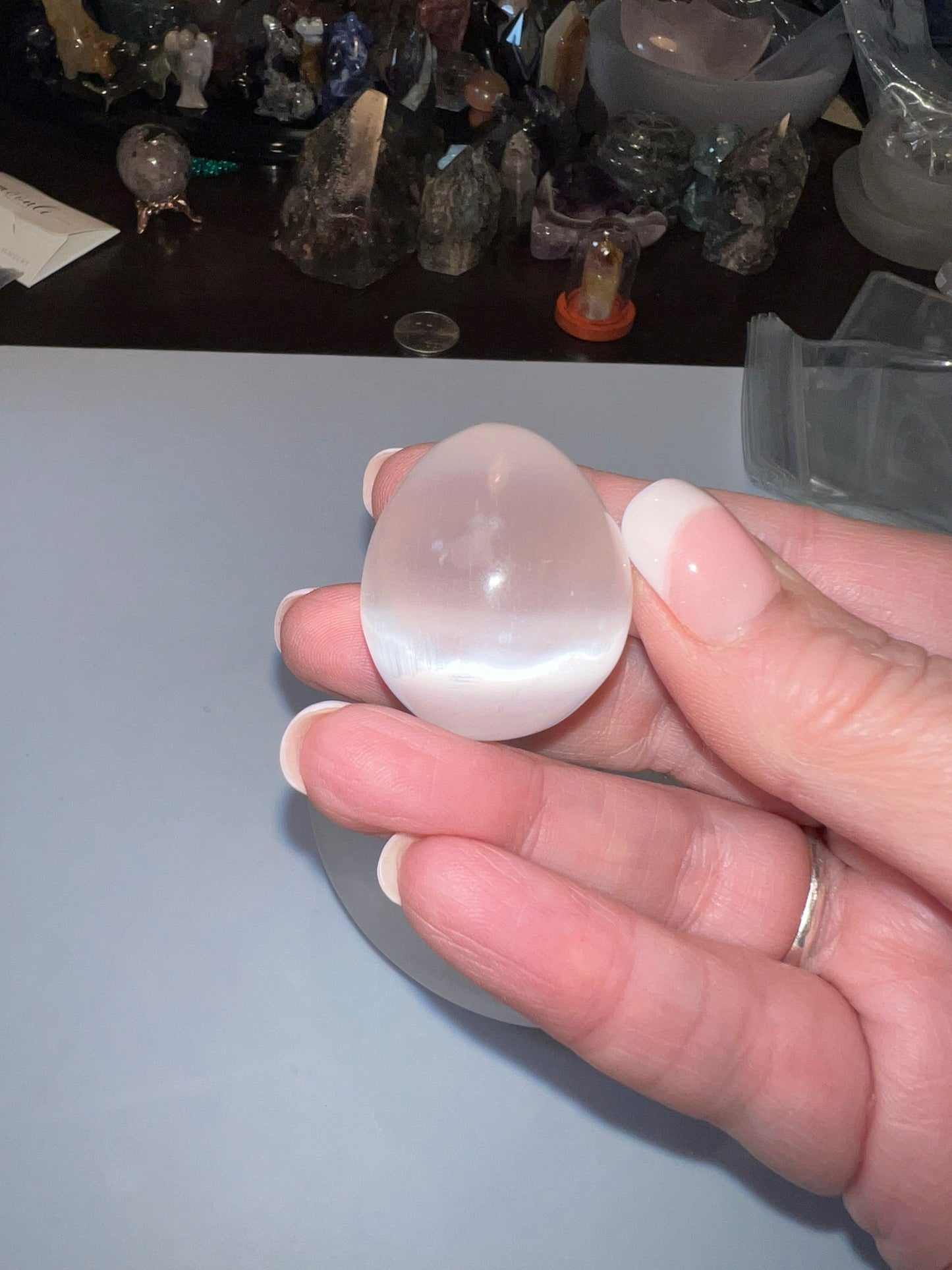 Selenite Charging Egg Natural Stone carvings