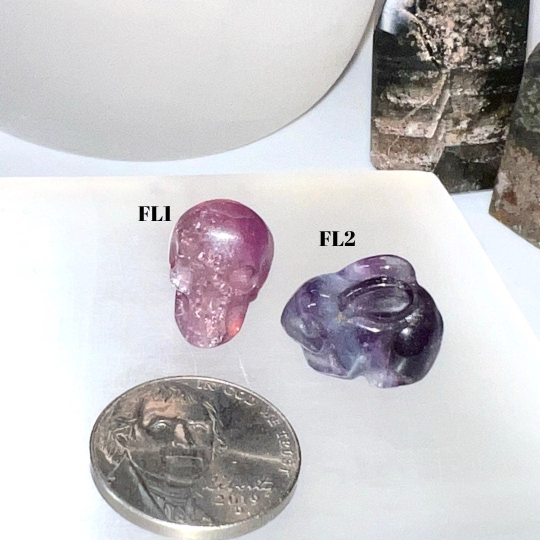 Micro Mini Fluorite Natural Stone carvings