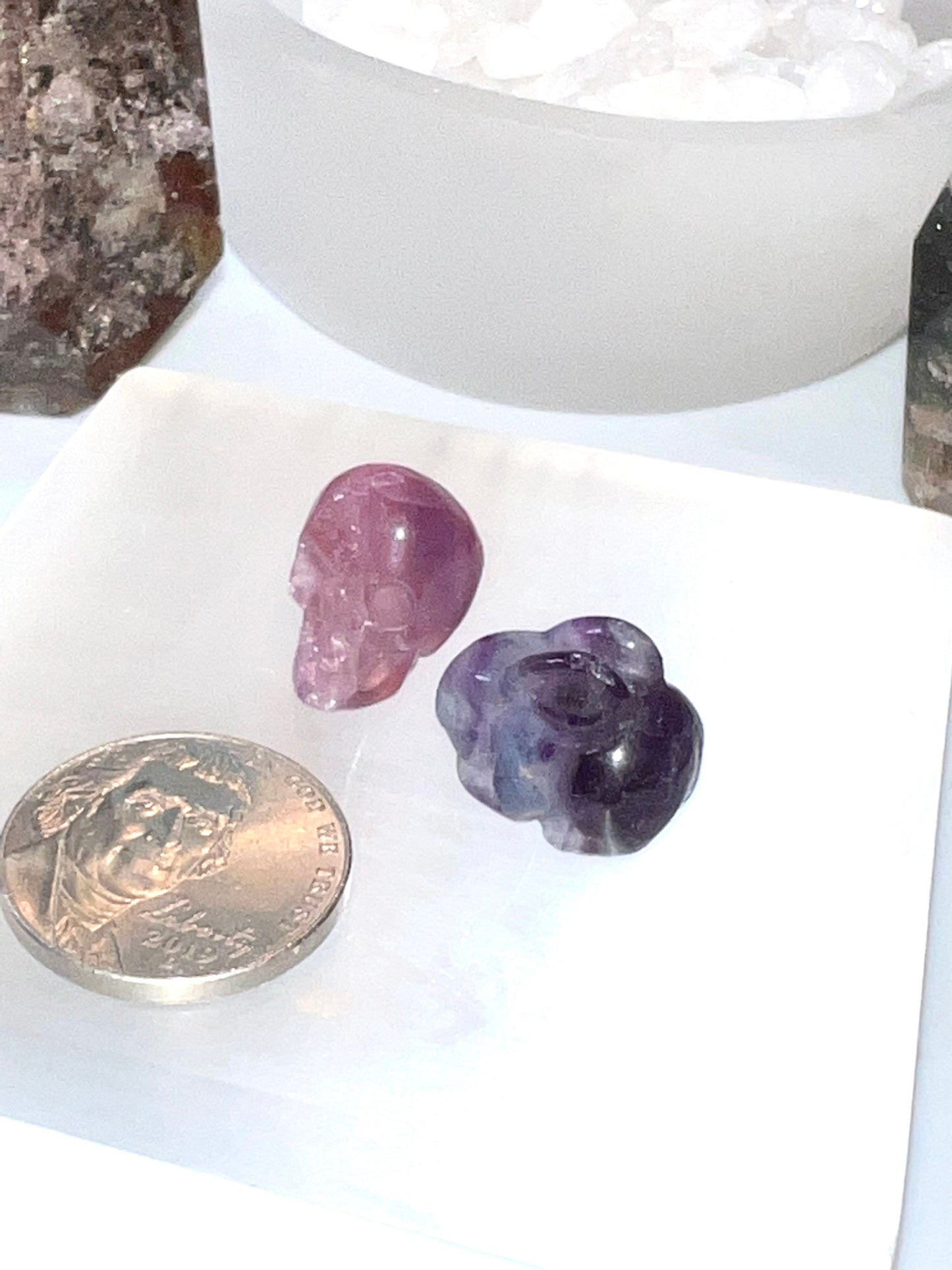 Micro Mini Fluorite Natural Stone carvings