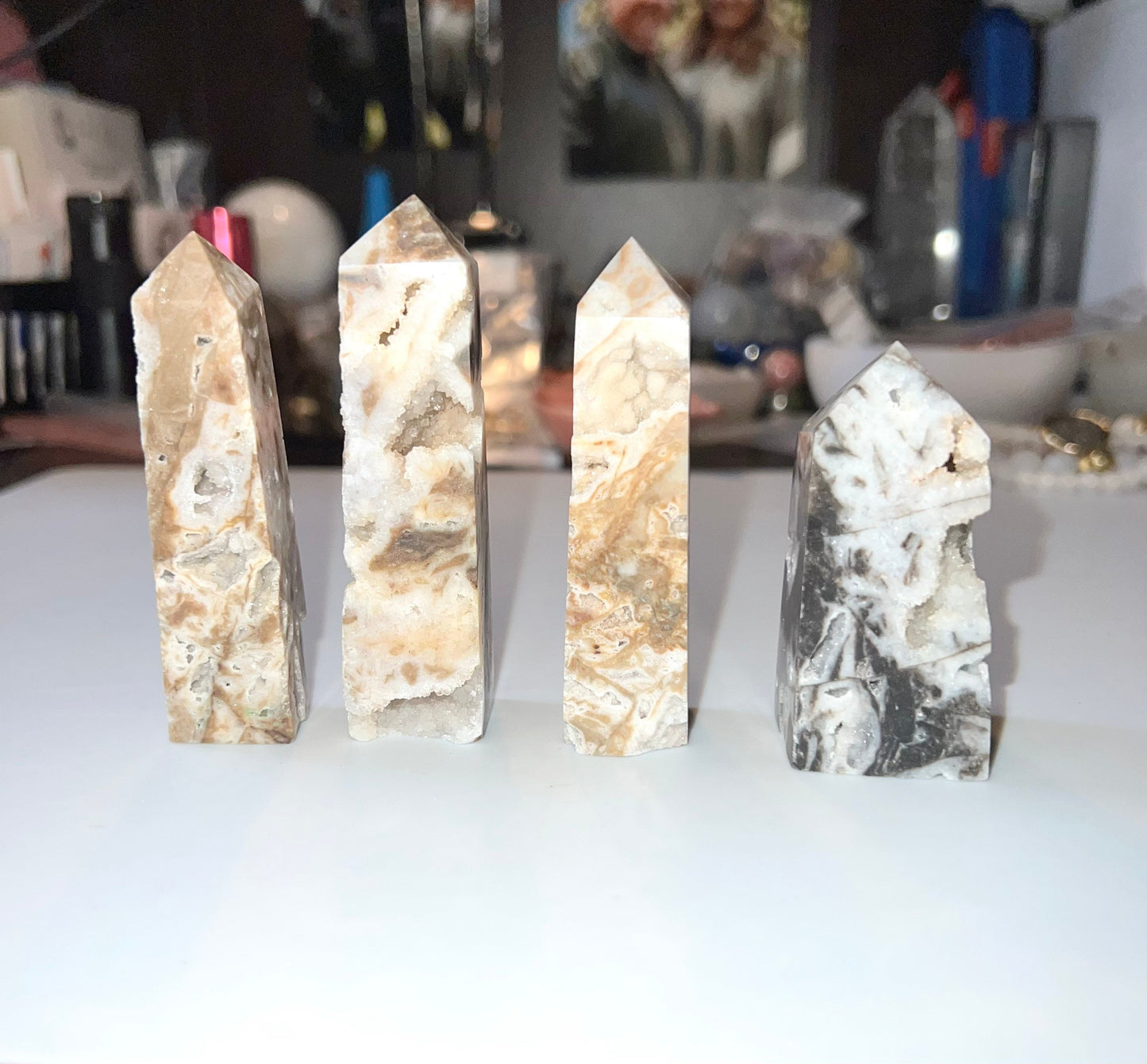 Sphalerite Druzy Obelisks