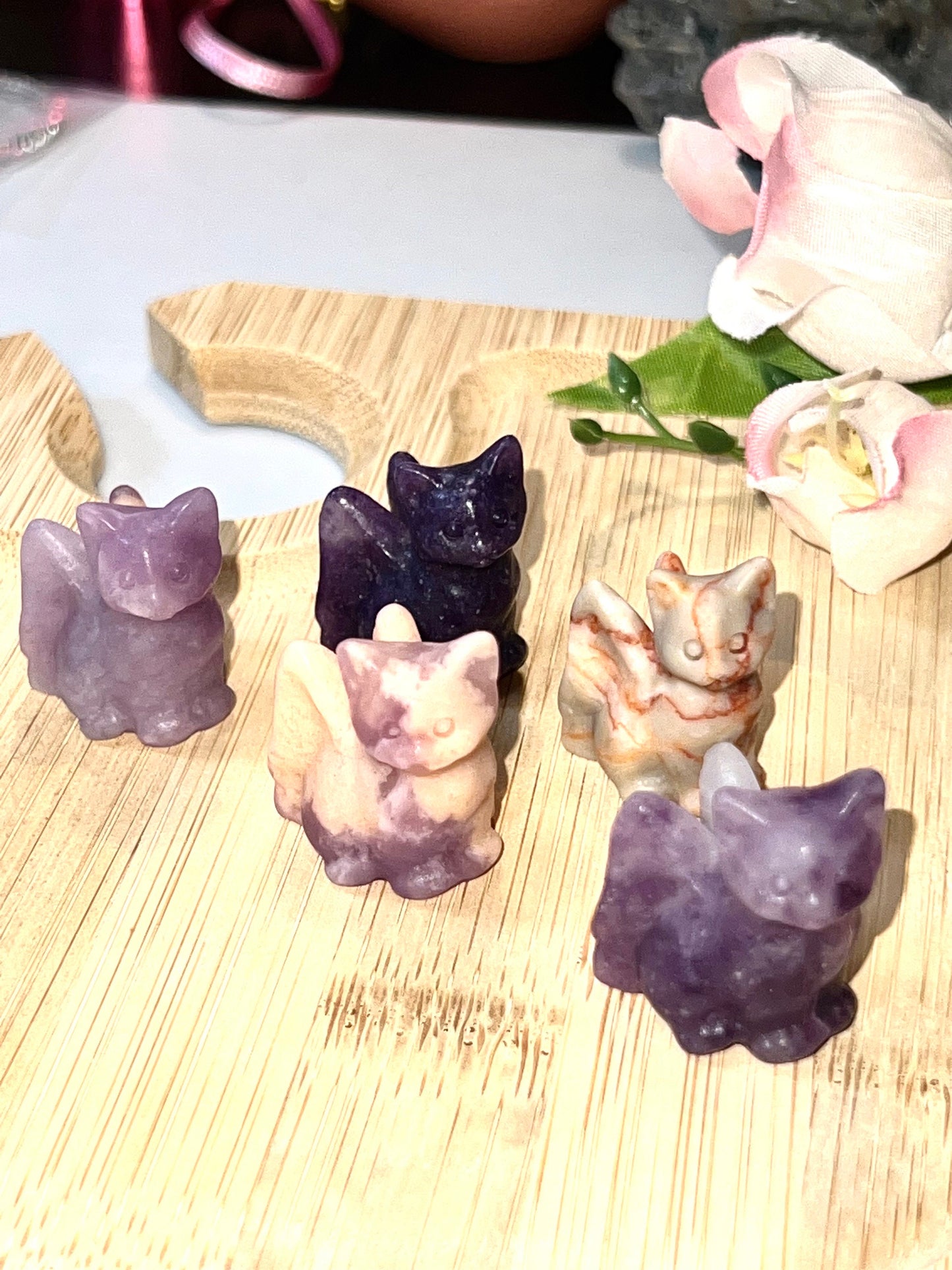 Angel Cat and Dogs Minis Natural Stone carvings