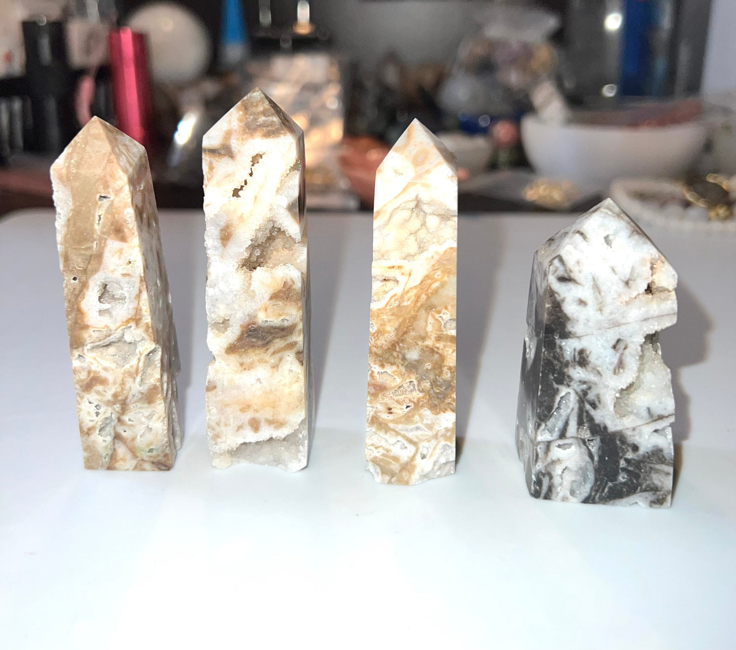 Sphalerite Druzy Obelisks