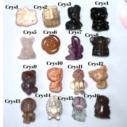 Animals, Characters Natural Crystal Carved Beads