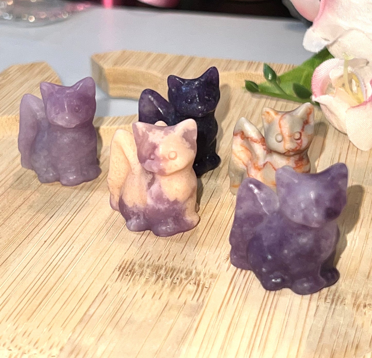 Angel Cat and Dogs Minis Natural Stone carvings