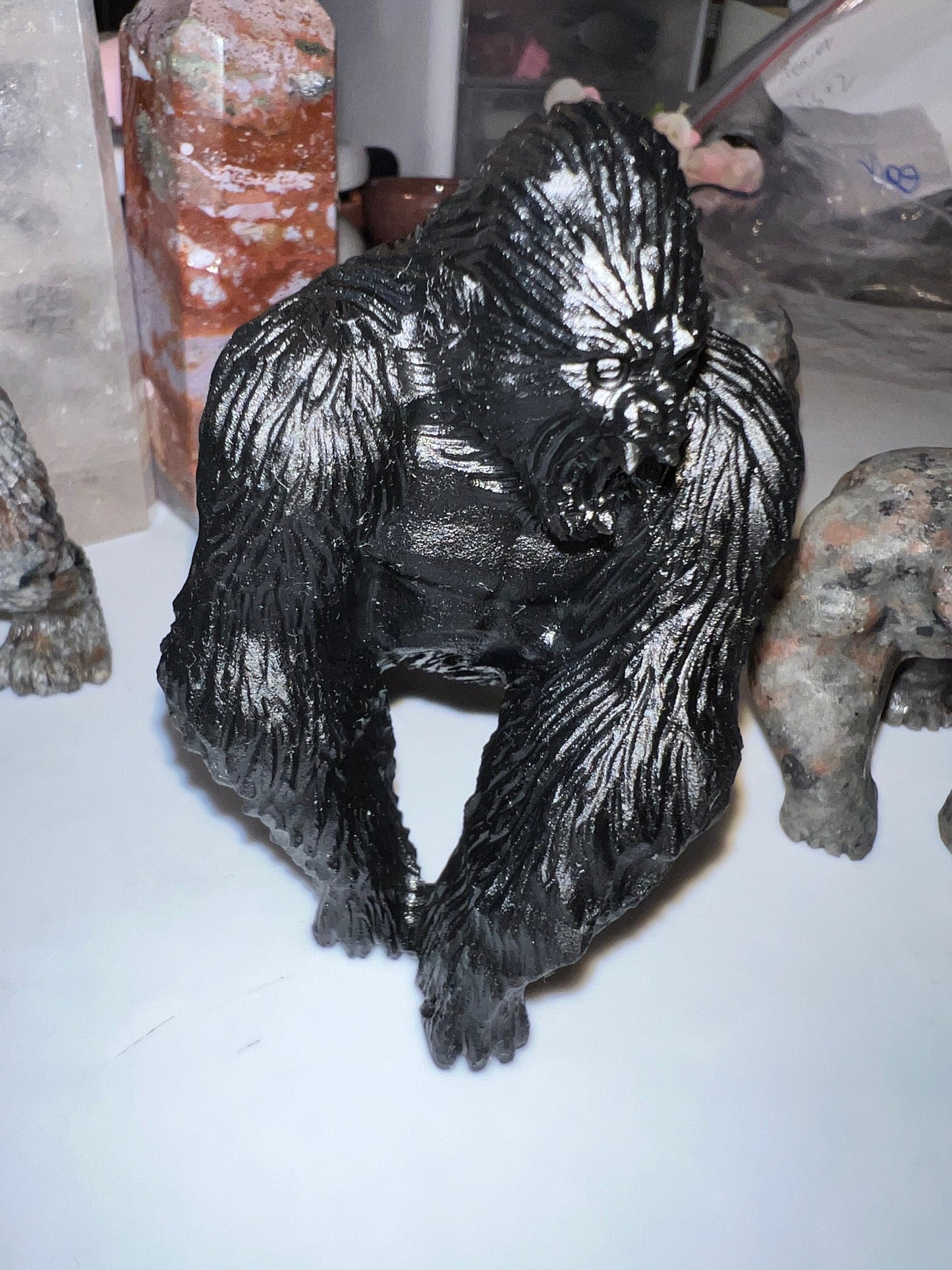 Gorilla Black Obsidian Natural Stone carvings