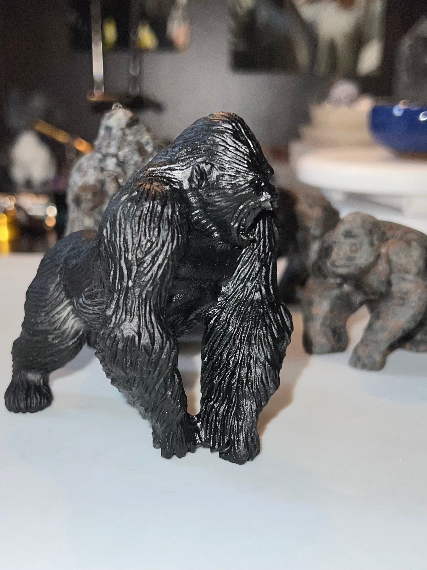 Gorilla Black Obsidian Natural Stone carvings