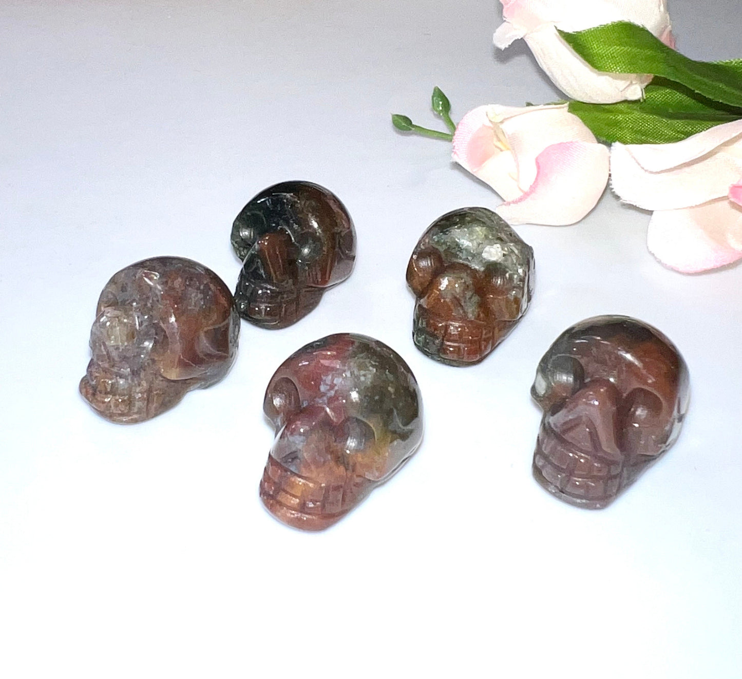 Skull Ocean Jasper Natural Stone carvings