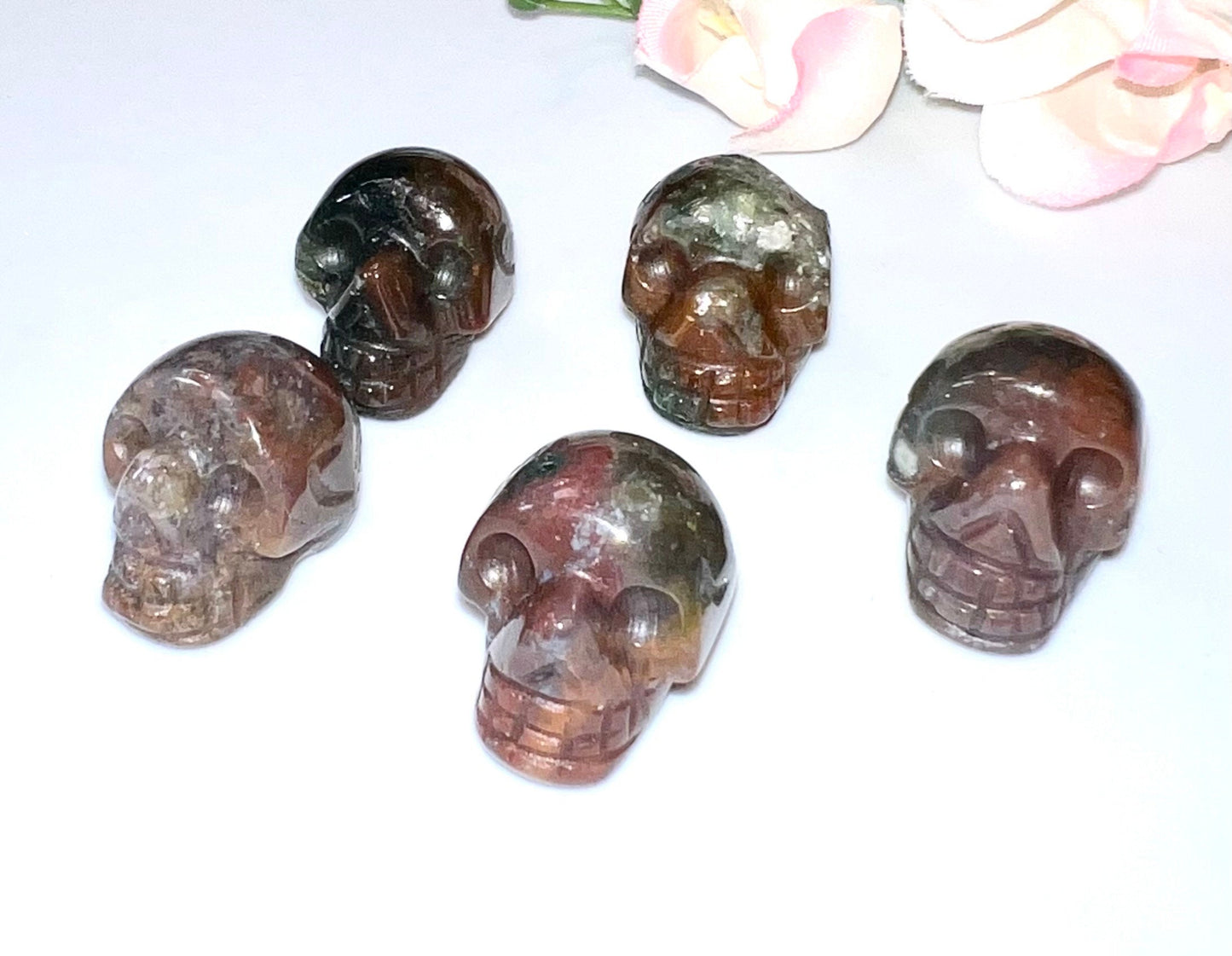 Skull Ocean Jasper Natural Stone carvings