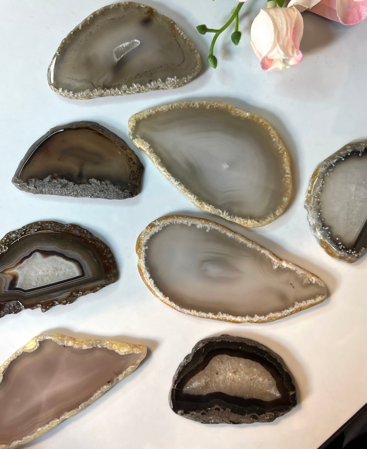 Agate Slices from Natural Crystal